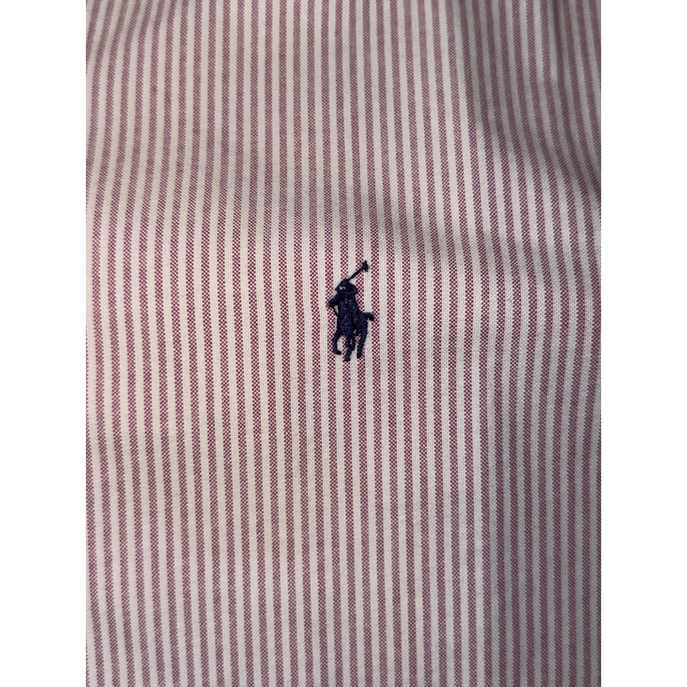 Polo Ralph Lauren Mens Pink White Striped Cotton Button Down Classic Fit XL - Picture 6 of 8